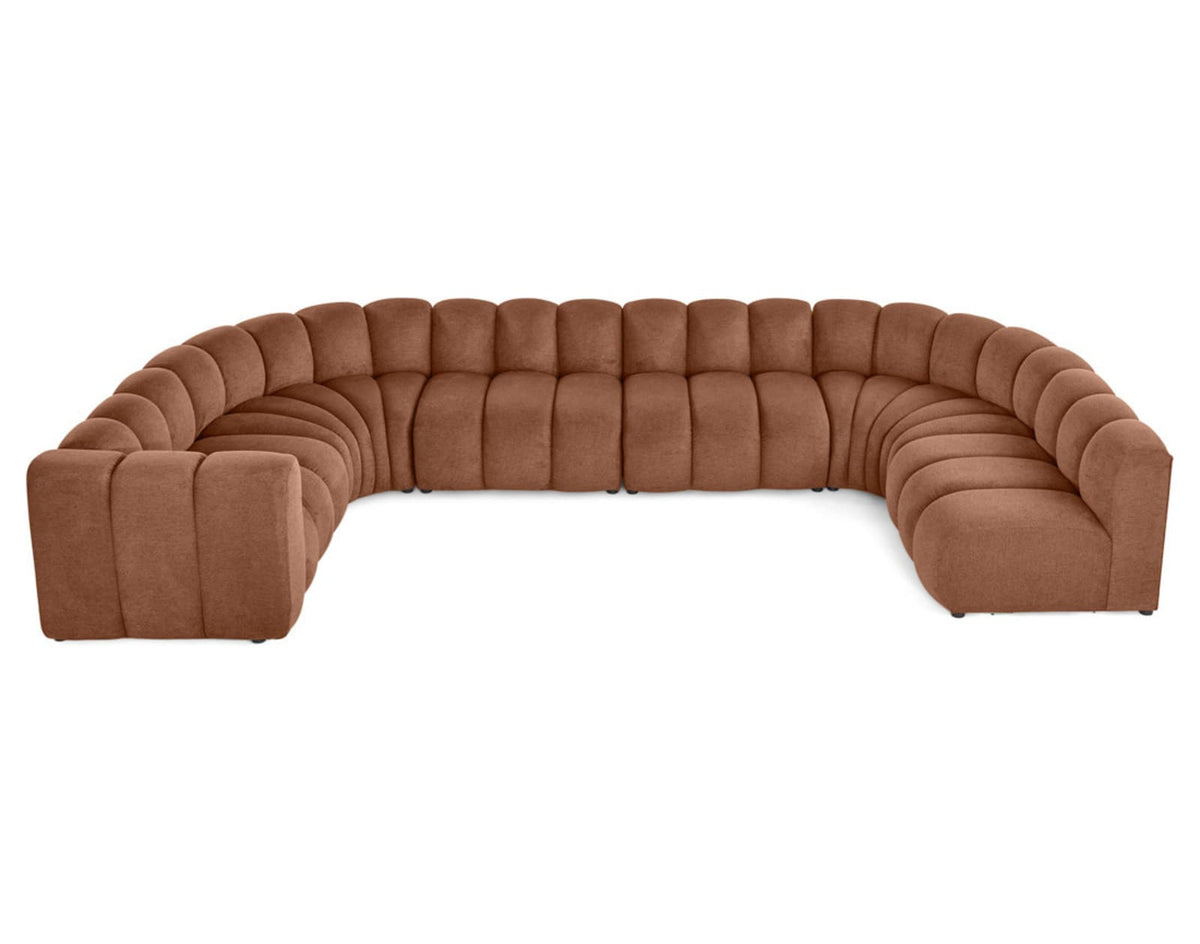 Canapé nuage modulable 7 places angle droit terracotta - DEBBIE