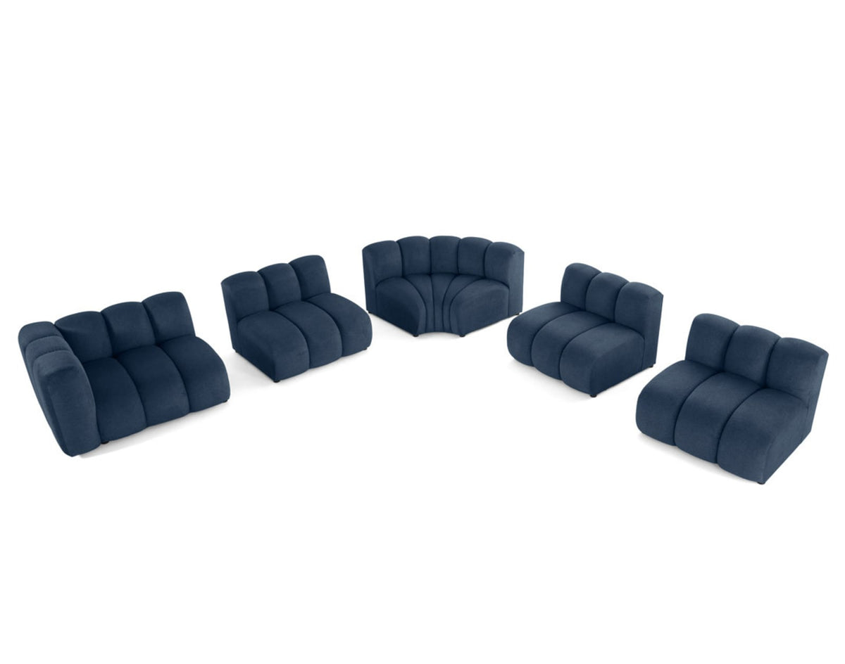 Canapé nuage modulable d'angle droit 5 places bleu - DEBBIE