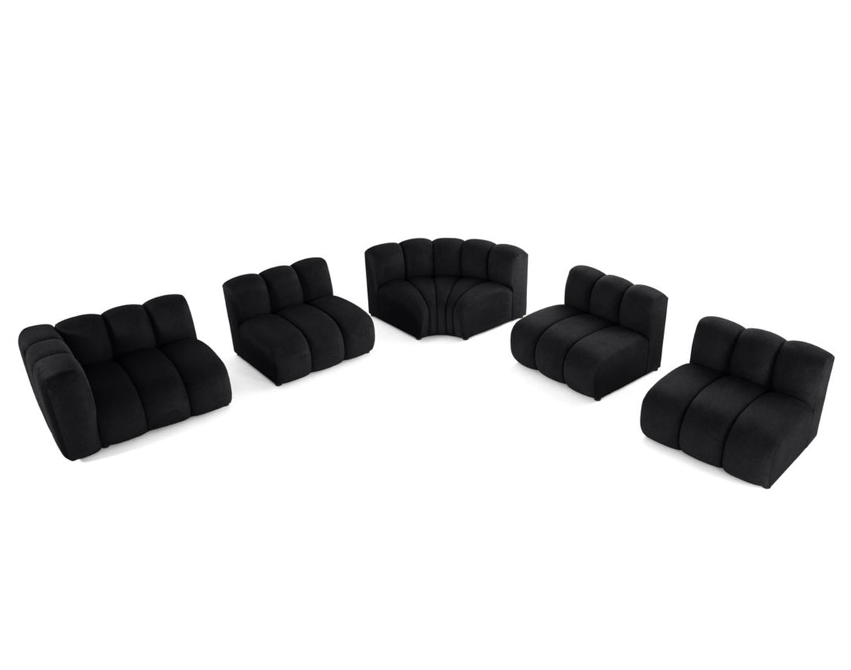 Canapé nuage modulable d'angle droit 5 places noir - DEBBIE
