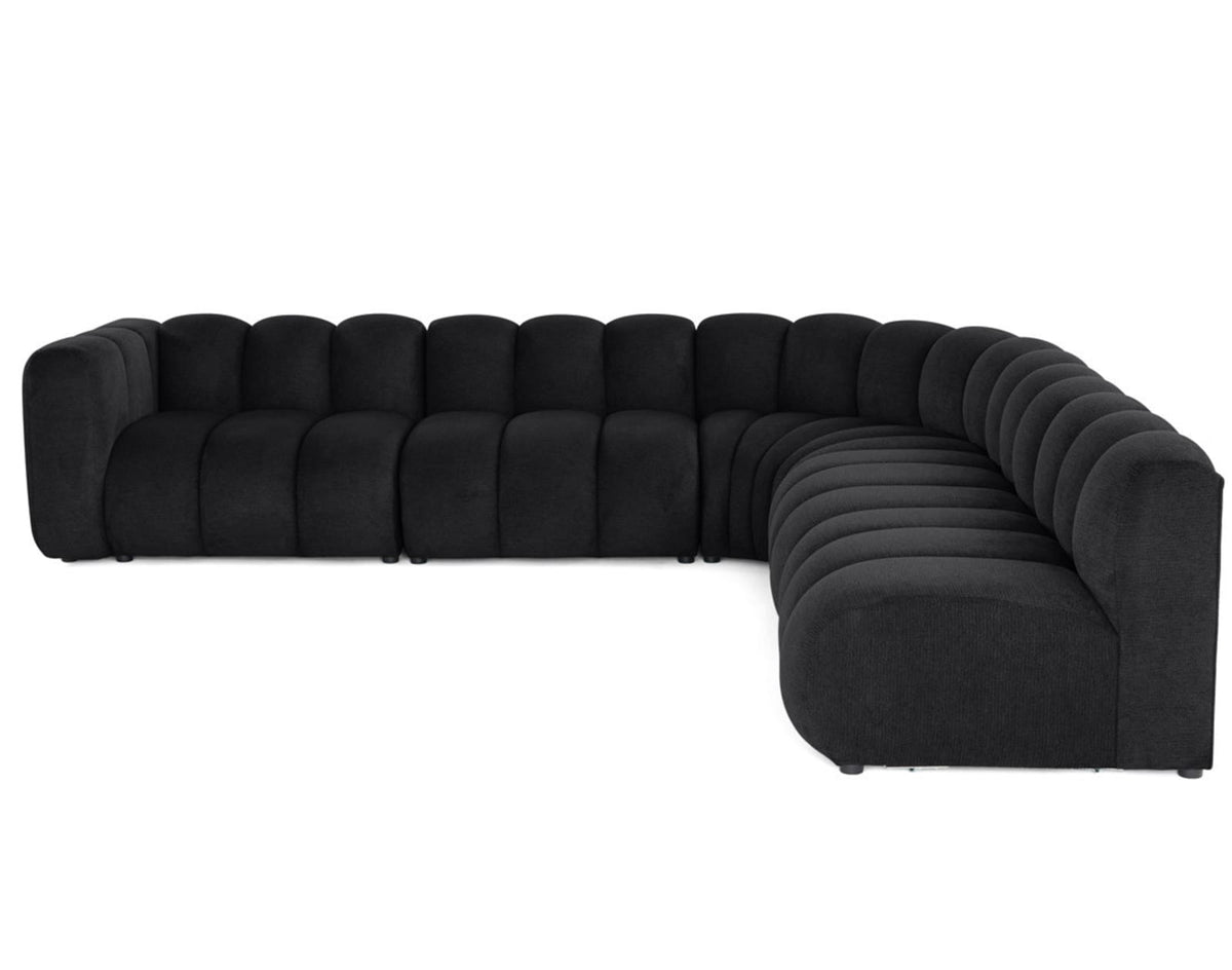 Canapé nuage modulable d'angle droit 5 places noir - DEBBIE