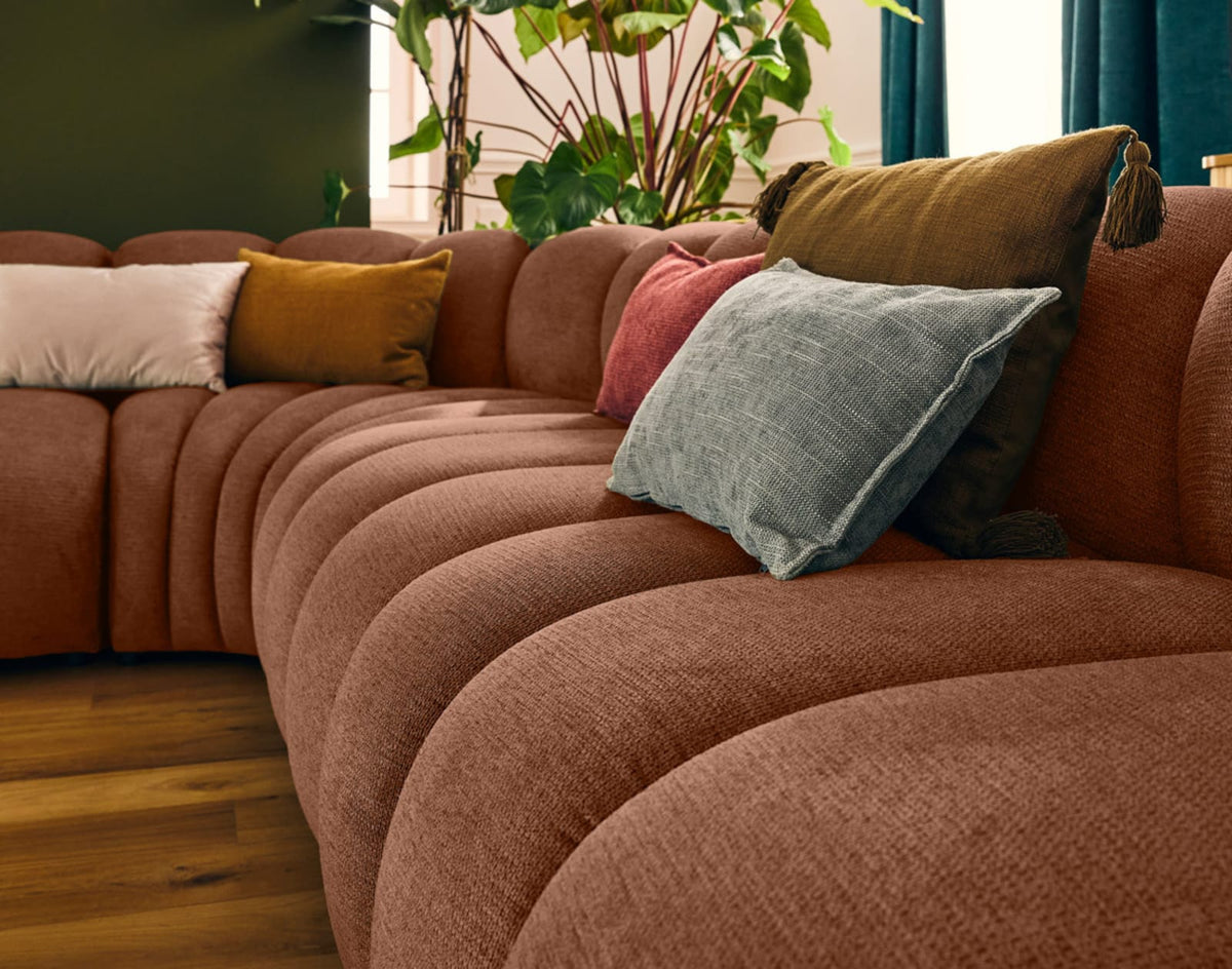 Canapé nuage modulable d'angle droit 5 places terracotta - DEBBIE