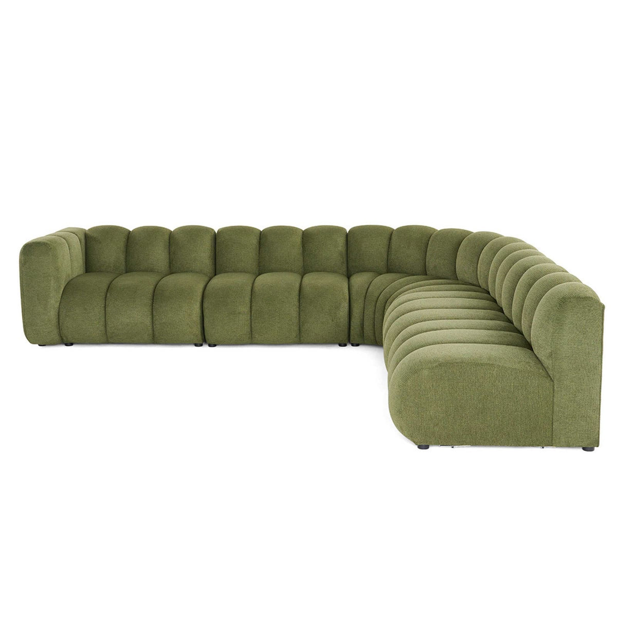 Canapé nuage modulable d'angle droit 5 places vert - DEBBIE