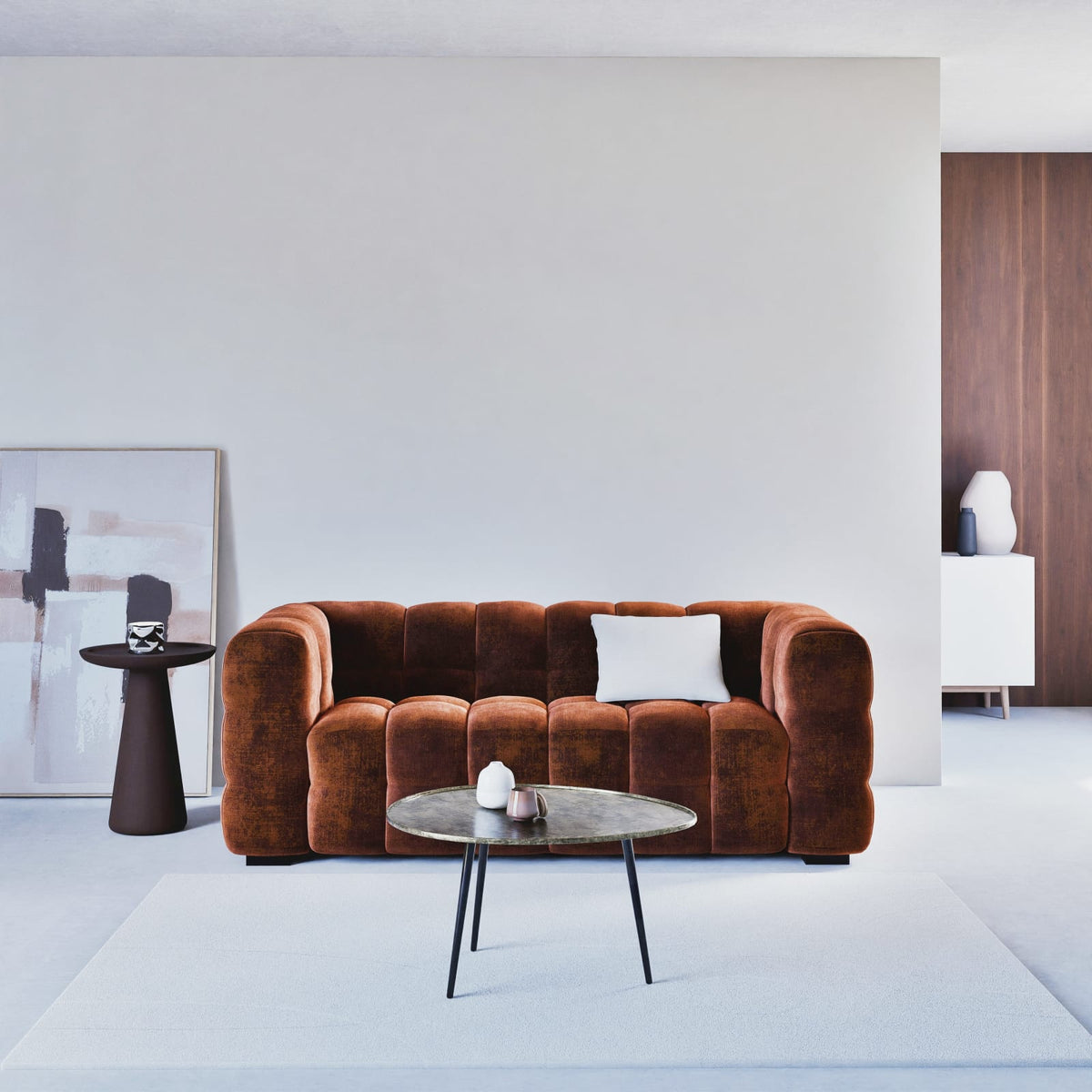 Canapé nuage 2 places en velours bronze - LILO