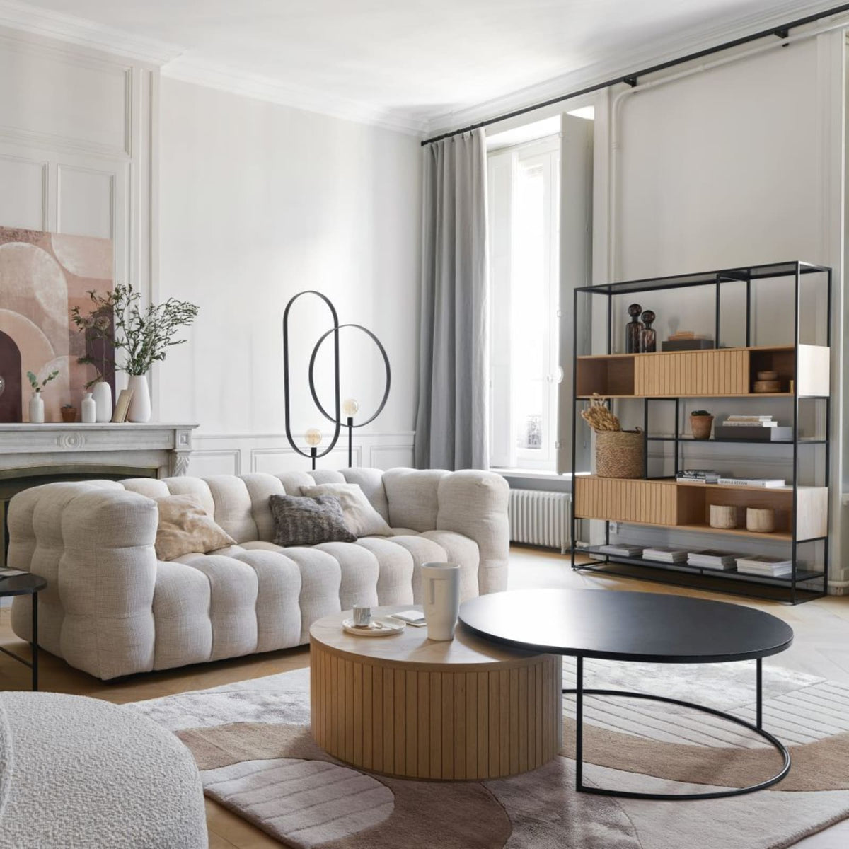 Canapé nuage 3/4 places beige sable - LILO