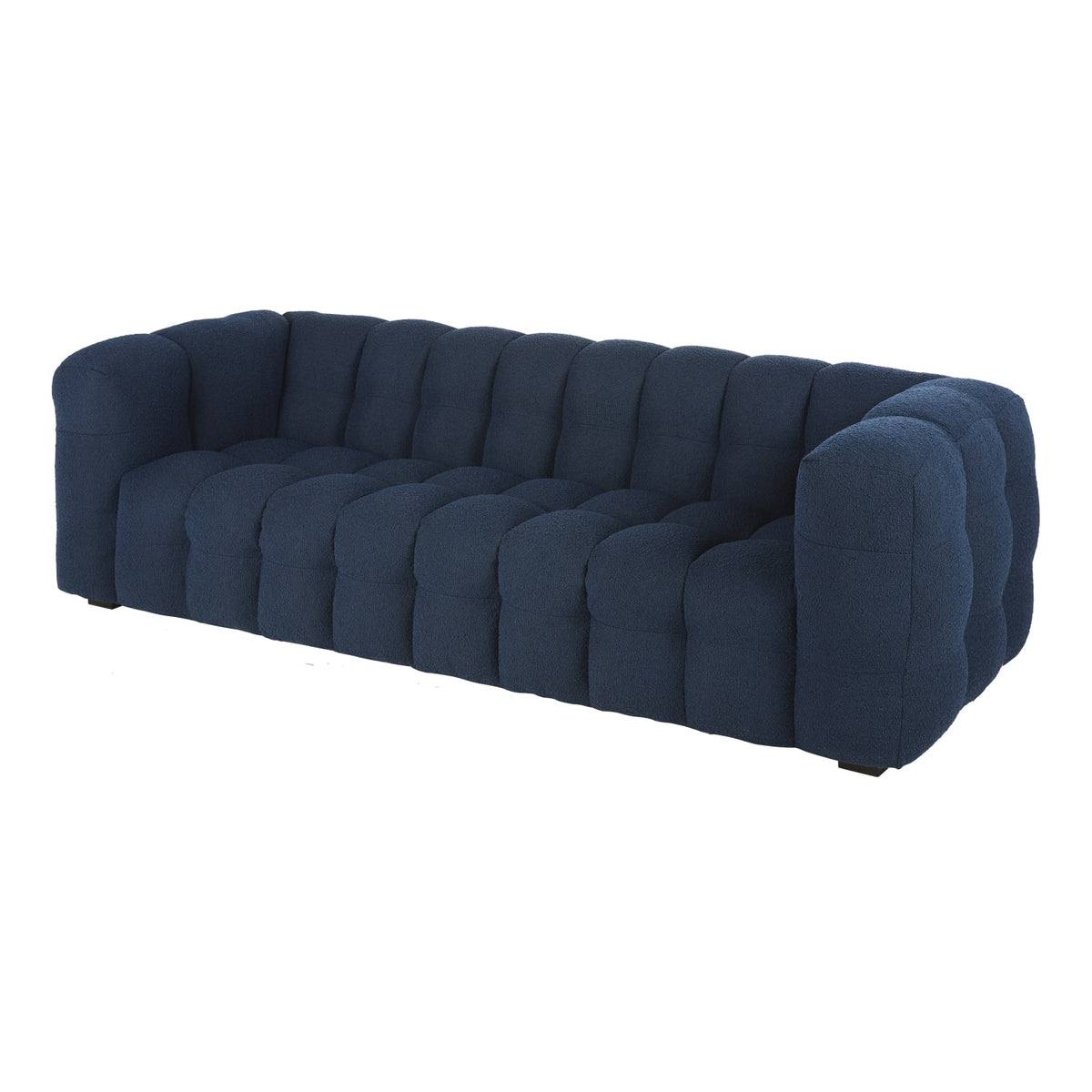 Canapé nuage 3/4 places en bouclette bleu nuit - LILO