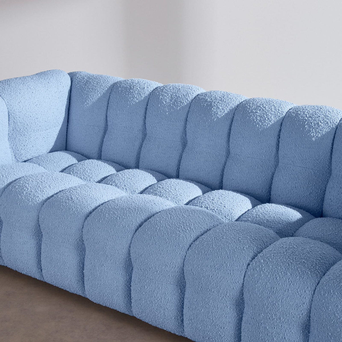 Canapé nuage 3/4 places en bouclette bleu azur - LILO