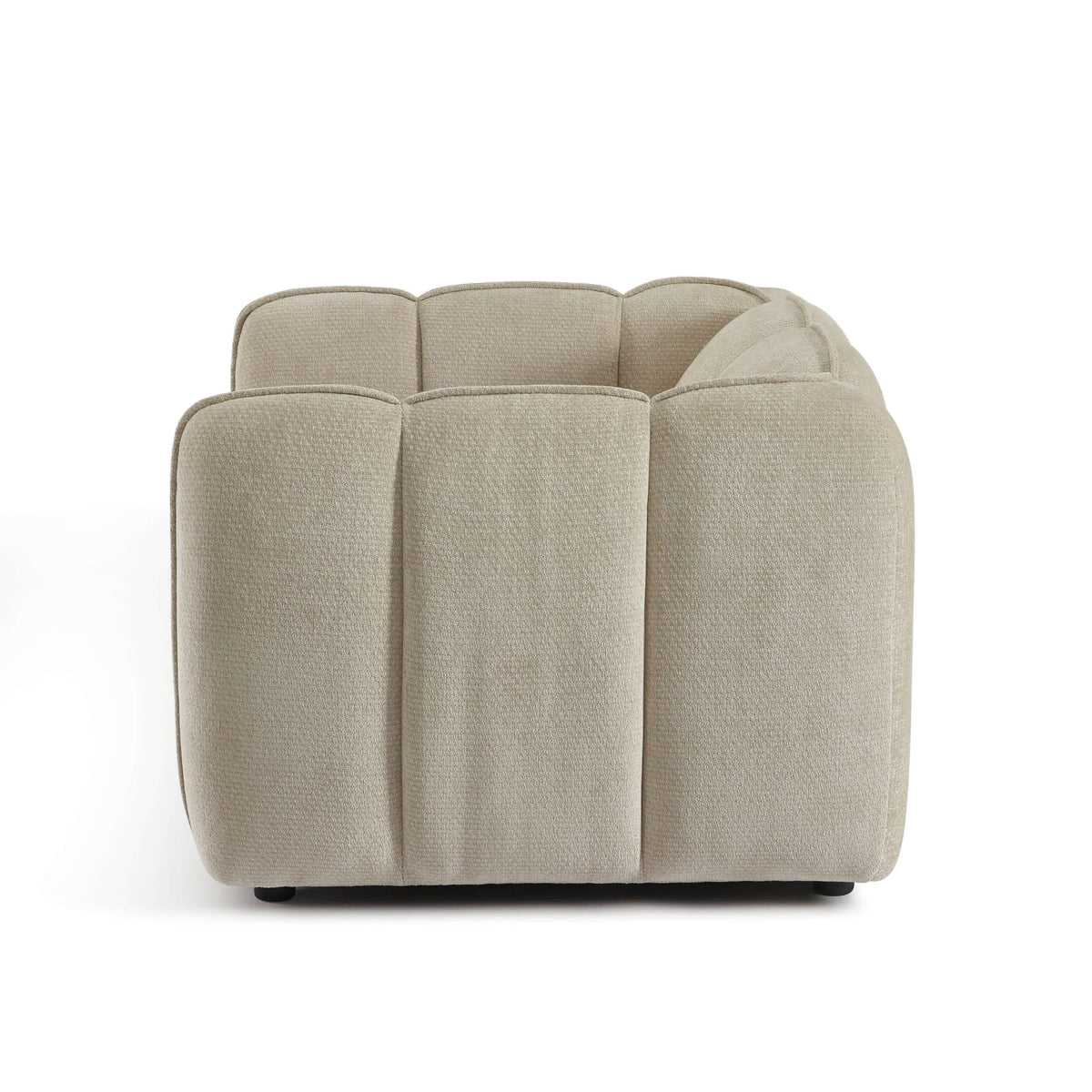 Fauteuil nuage en tissu chenille beige - MATILDA