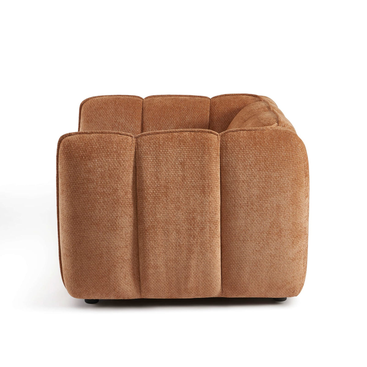Fauteuil nuage en tissu chenille terracotta - MATILDA