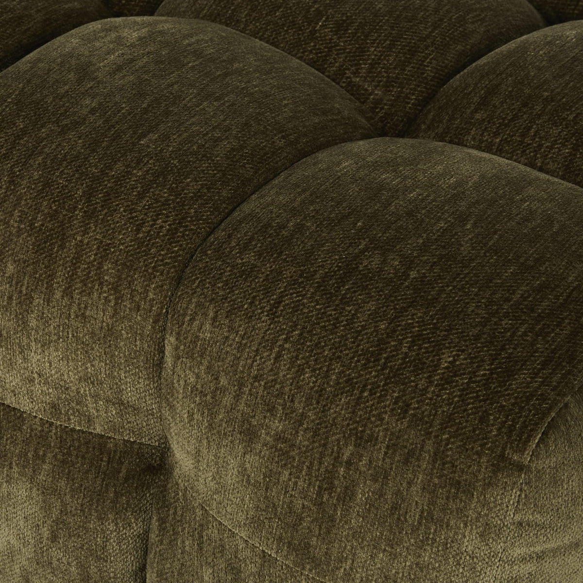 Pouf nuage velours vert kaki effet vieilli - LILO