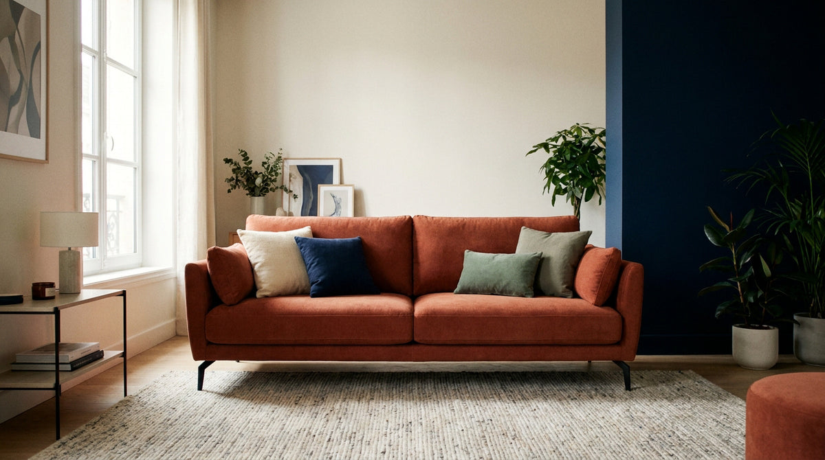 Canapé terracotta : quelle couleur de mur choisir ?
