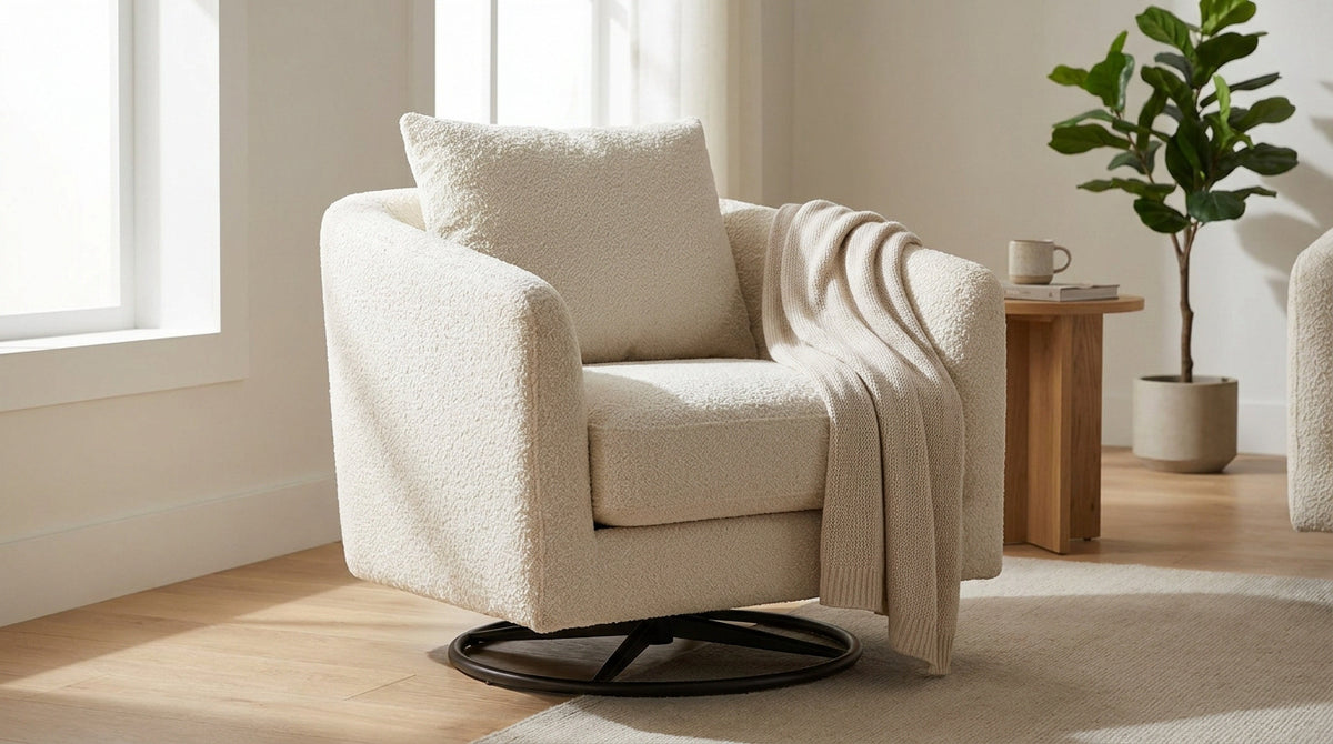 Fauteuil pivotant en bouclette : confort et style au banc d'essai
