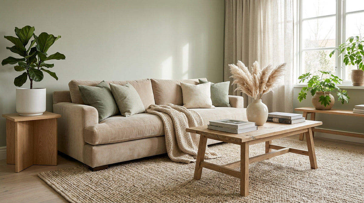 Déco salon vert et beige : l'alliance de la sérénité