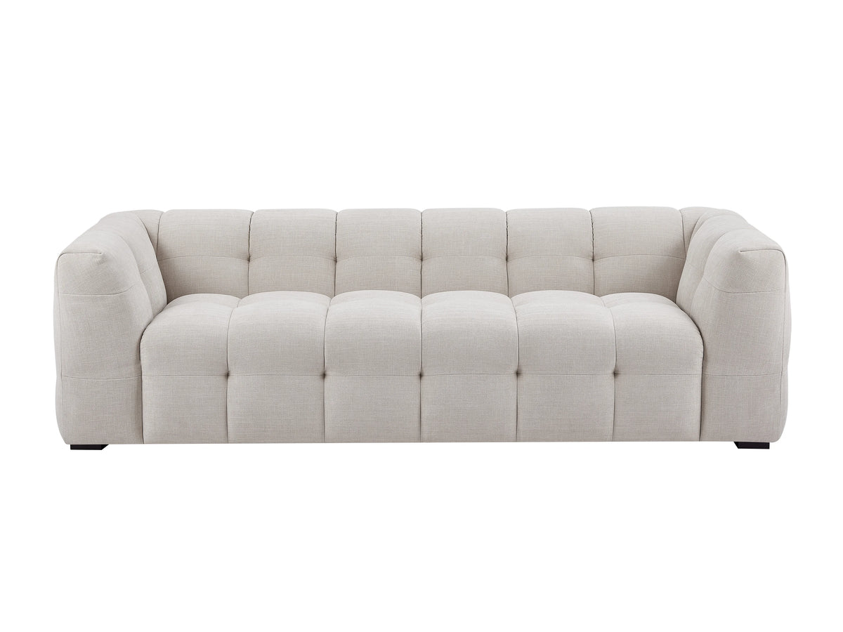 Canapé nuage droit en tissu chiné beige - DILOME