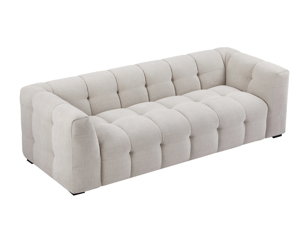 Canapé nuage droit en tissu chiné beige - DILOME