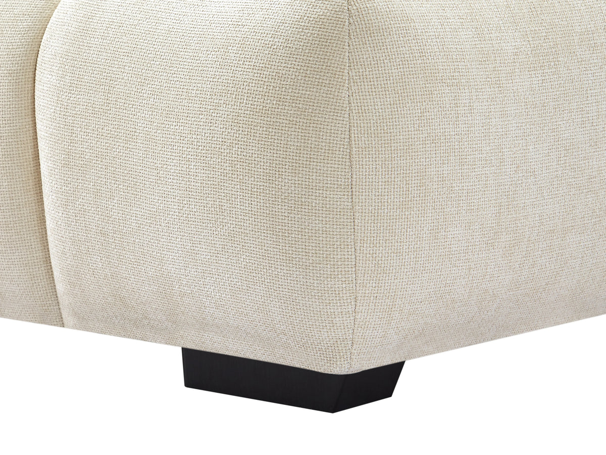 Canapé nuage d'angle gauche en tissu beige - BERENIA