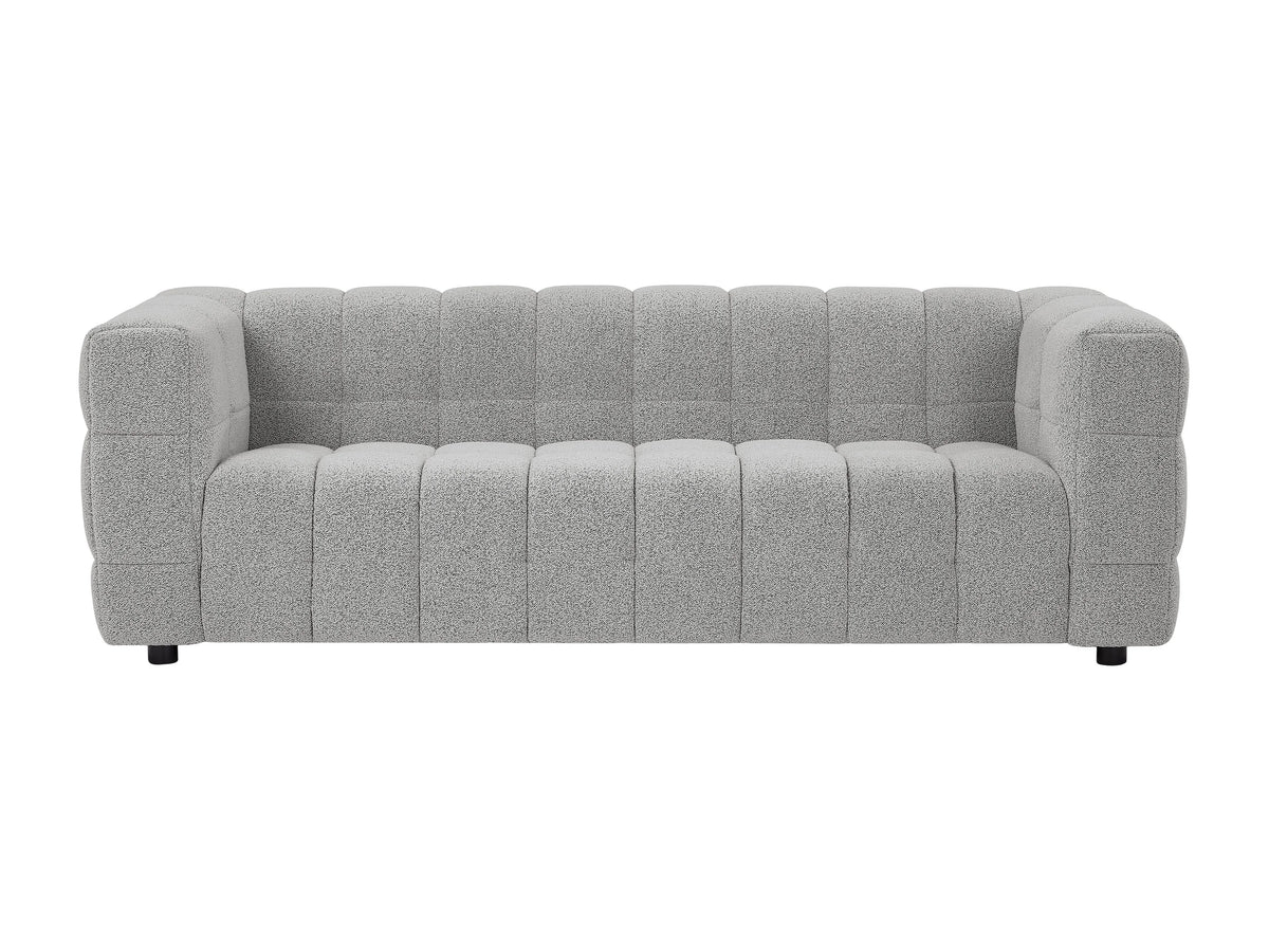 Canapé nuage 3 places en tissu bouclette gris clair - LERICI