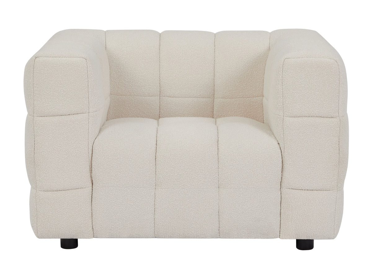 Fauteuil nuage en tissu bouclette blanc ivoire - LERICI