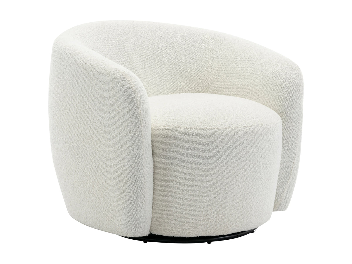 Fauteuil nuage pivotant en tissu bouclette blanc - VEREIDE