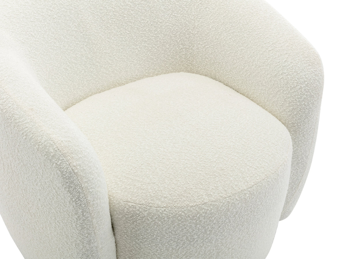Fauteuil nuage pivotant en tissu bouclette blanc - VEREIDE