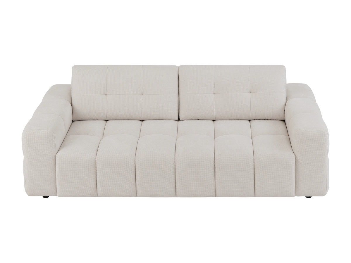 Canapé nuage 3 places en tissu texturé beige - SOPELANA