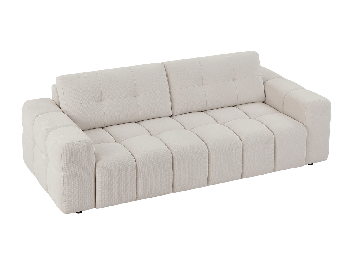 Canapé nuage 3 places en tissu texturé beige - SOPELANA