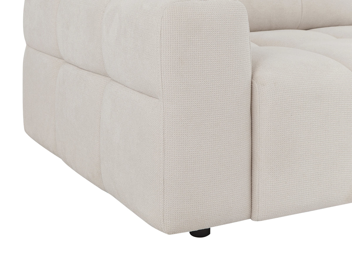 Canapé nuage 3 places en tissu texturé beige - SOPELANA
