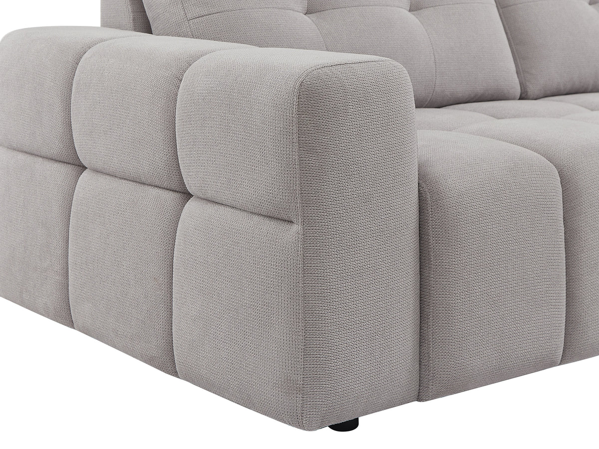Canapé nuage 3 places en tissu texturé gris clair - SOPELANA