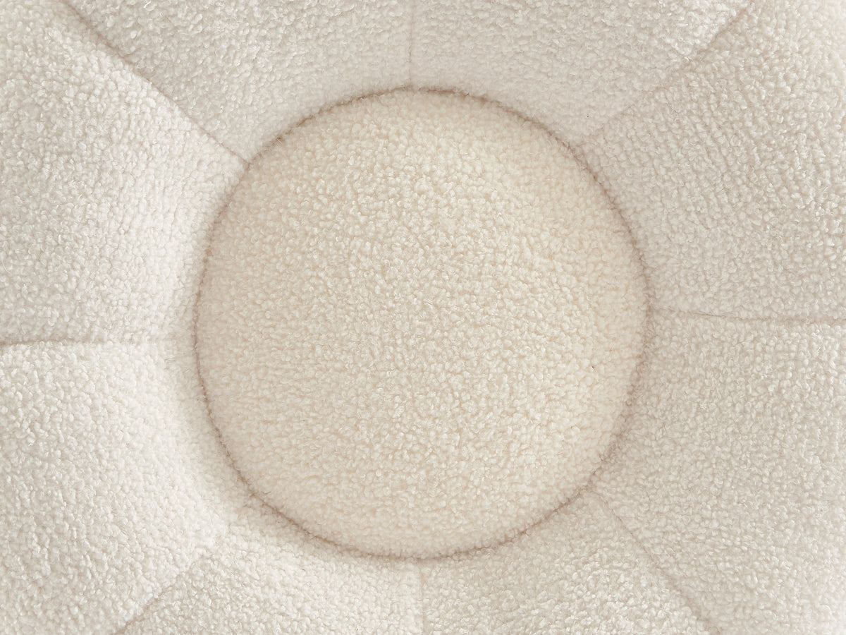 Pouf nuage fleur en tissu bouclette blanc - DELPODA