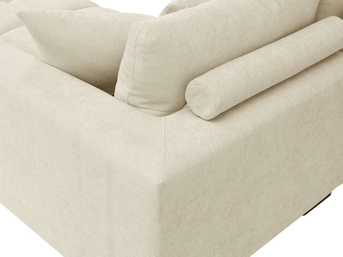Canapé nuage panoramique grand format en tissu beige - BERENIA