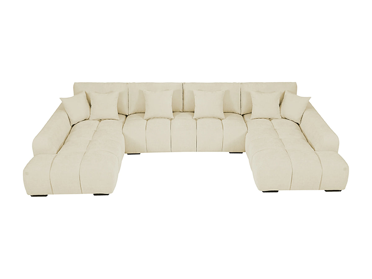 Canapé nuage panoramique grand format en tissu beige - BERENIA