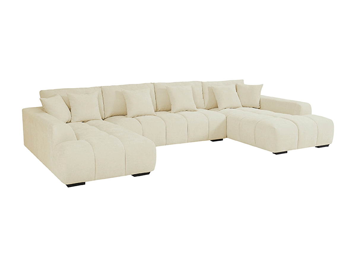 Canapé nuage panoramique grand format en tissu beige - BERENIA