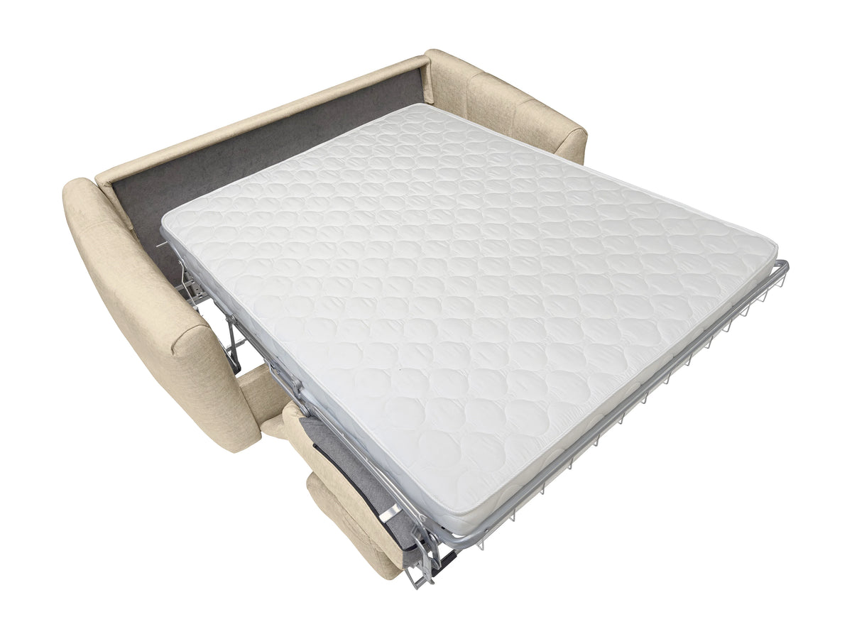 Canapé nuage droit convertible 3 places en velours beige - RETUNA