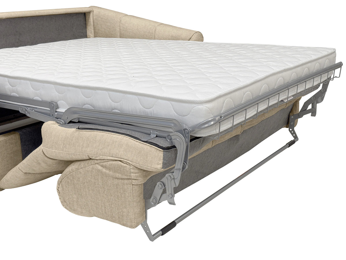 Canapé nuage droit convertible 3 places en velours beige - RETUNA