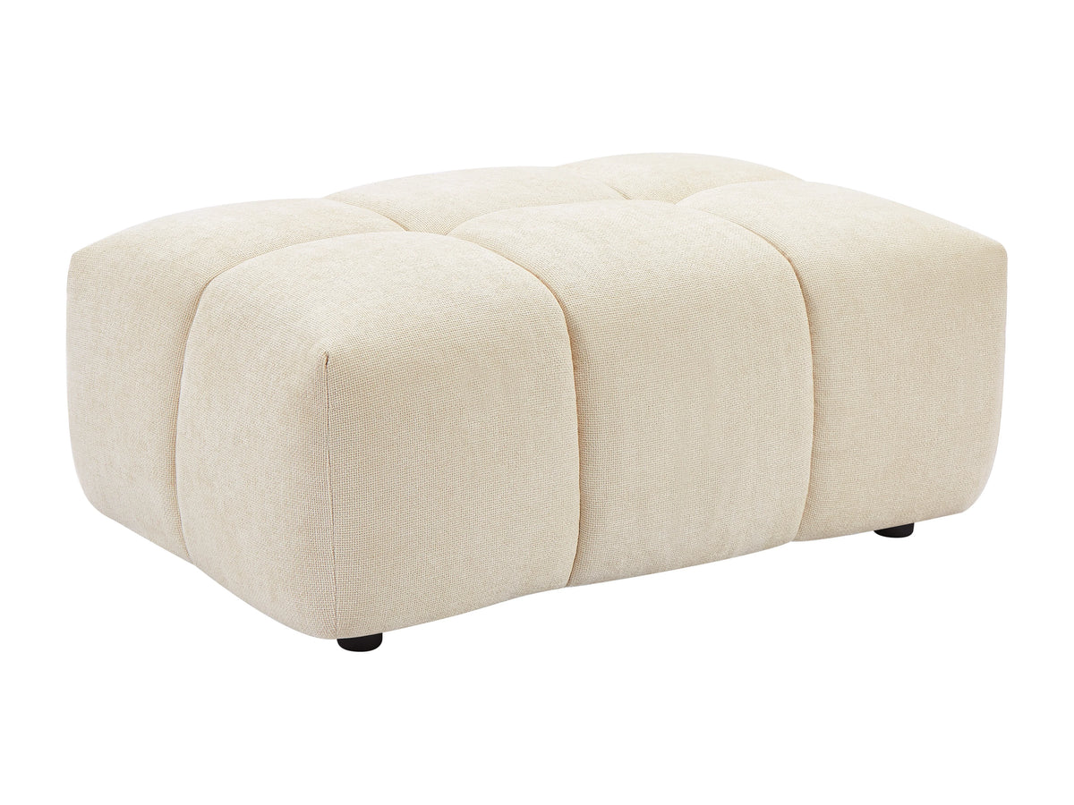 Pouf nuage texture matelassée beige - APOLIU