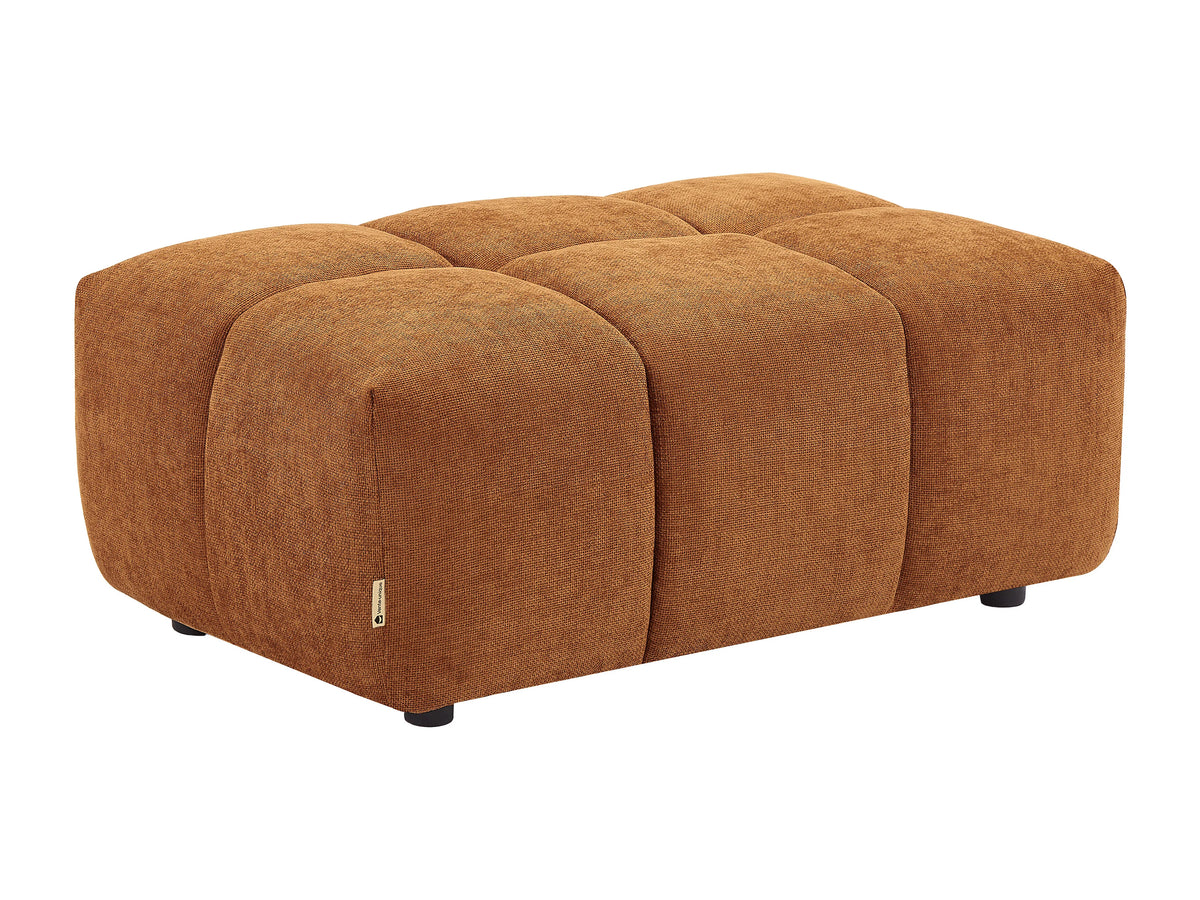 Pouf nuage texture matelassée terracotta - APOLIU
