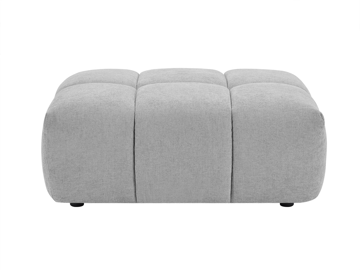 Pouf nuage texture matelassée gris clair - APOLIU