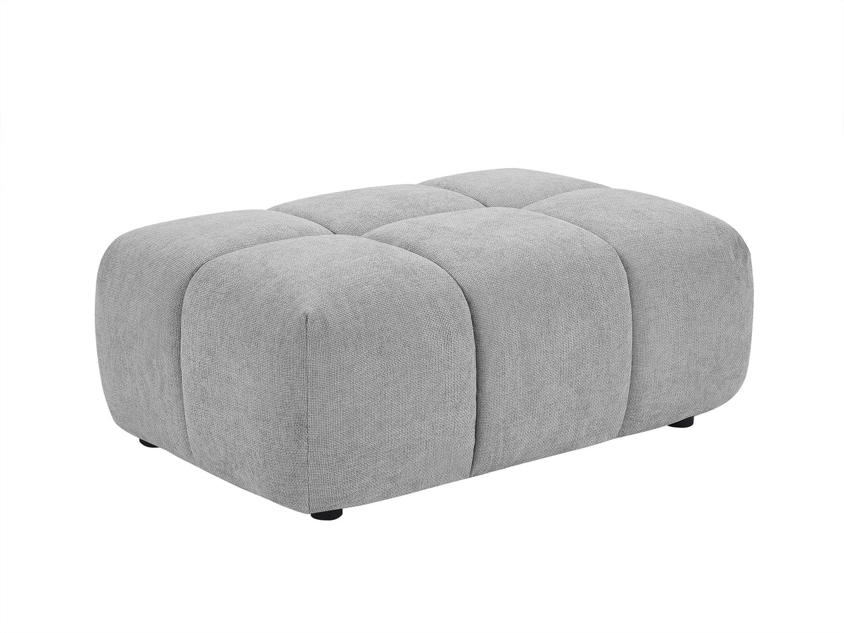 Pouf nuage texture matelassée gris clair - APOLIU