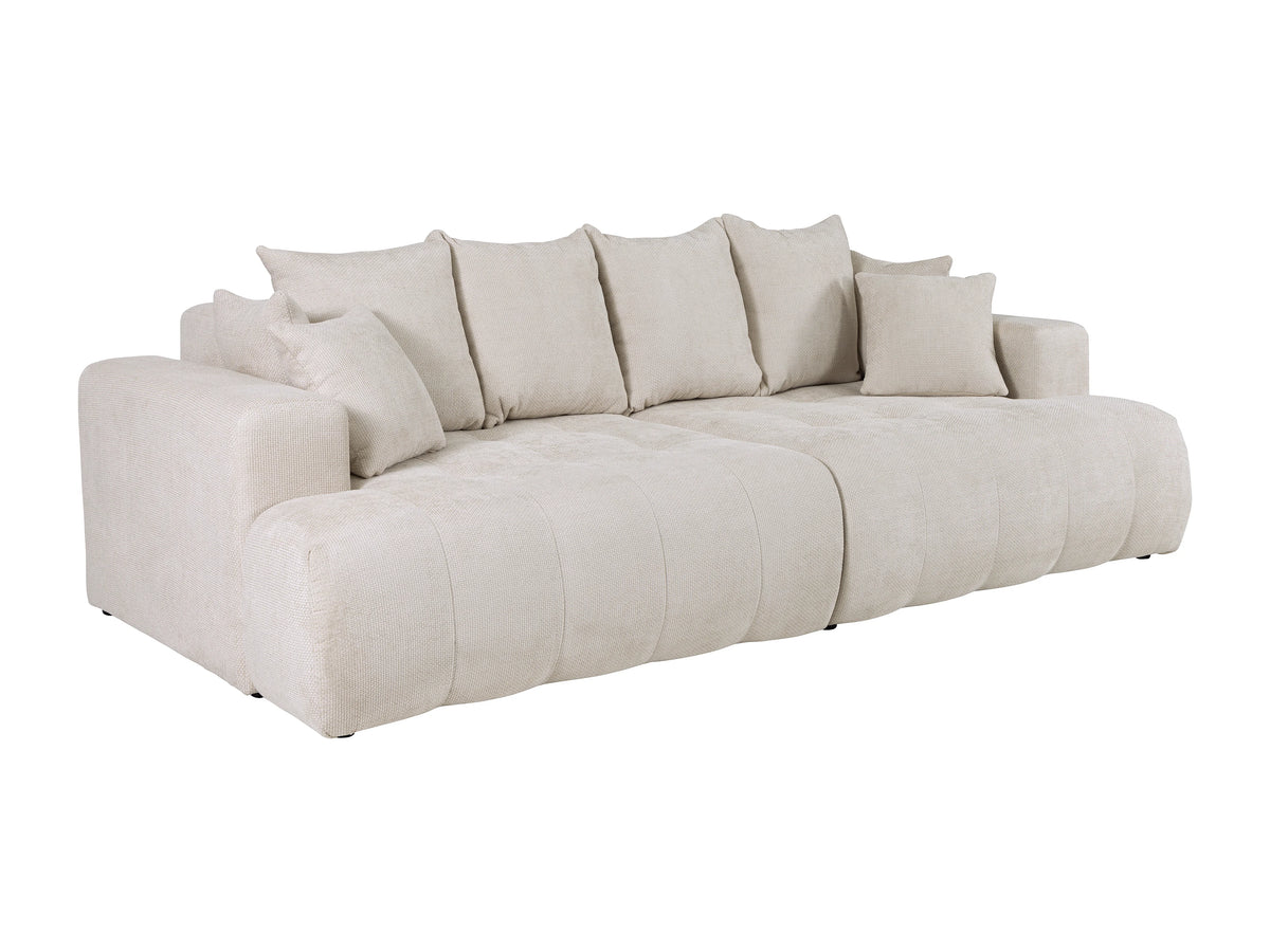 Canapé nuage 4 places assise profonde en tissu texturé beige - MOTINO