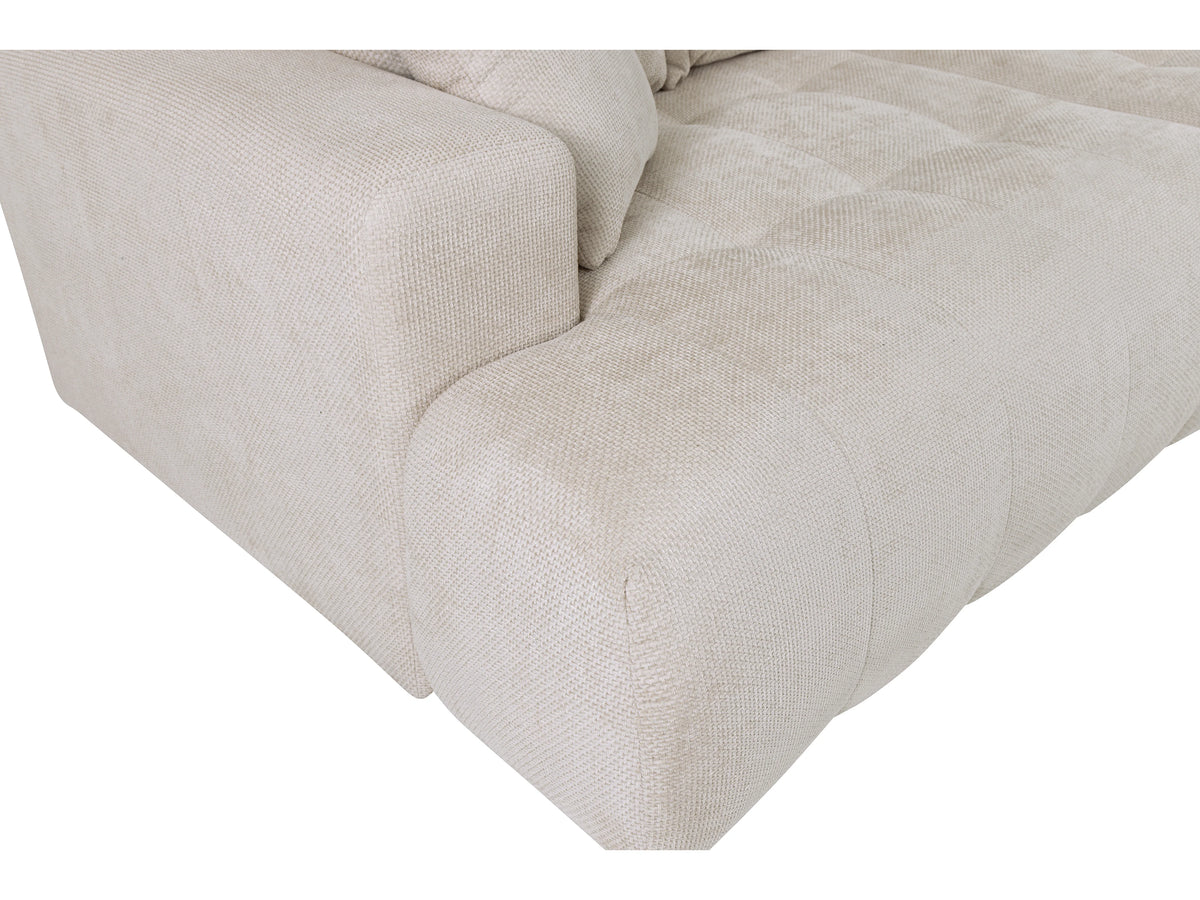 Canapé nuage 4 places assise profonde en tissu texturé beige - MOTINO