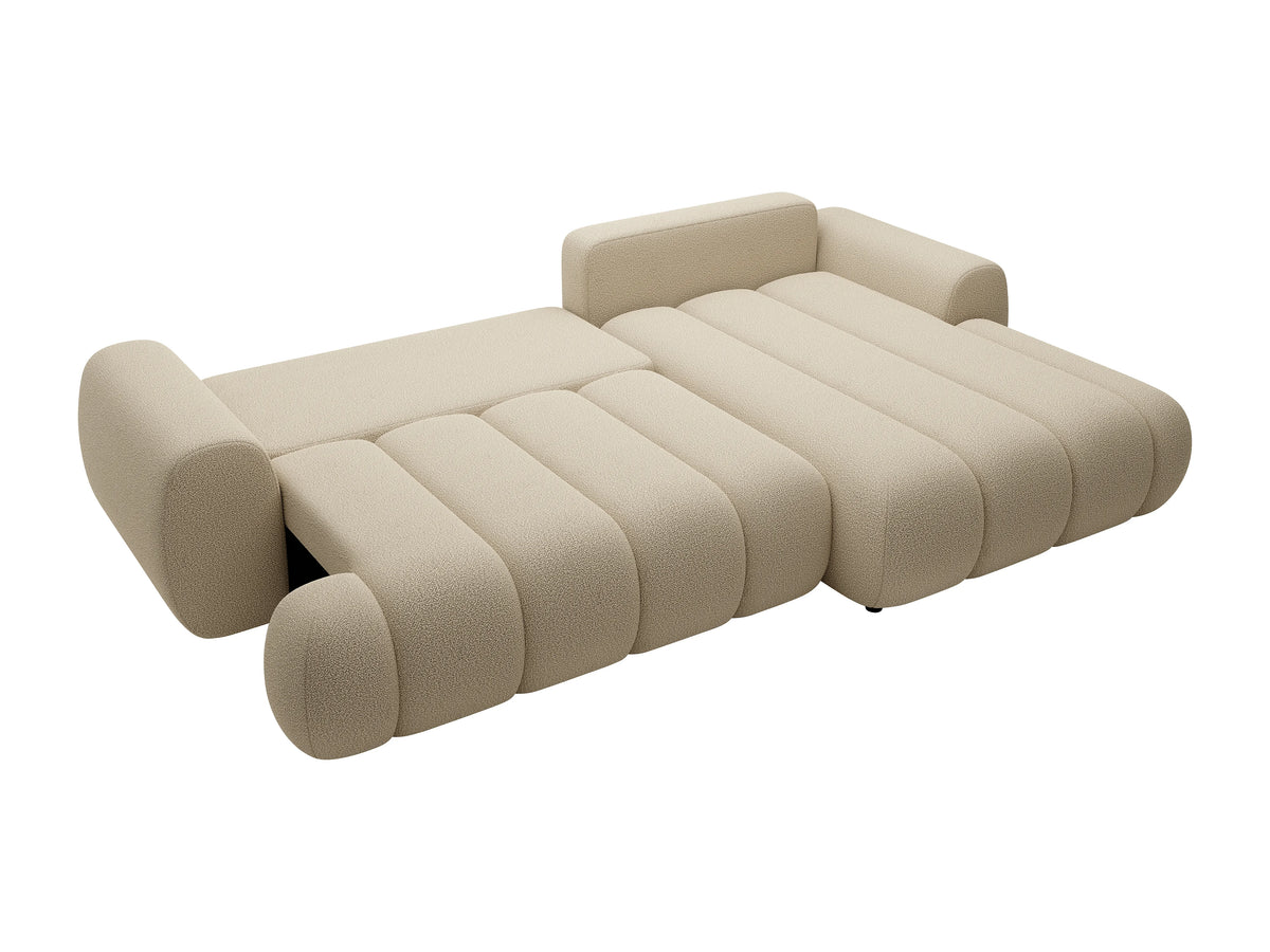 Canapé nuage d'angle droit convertible beige - FRIDORA