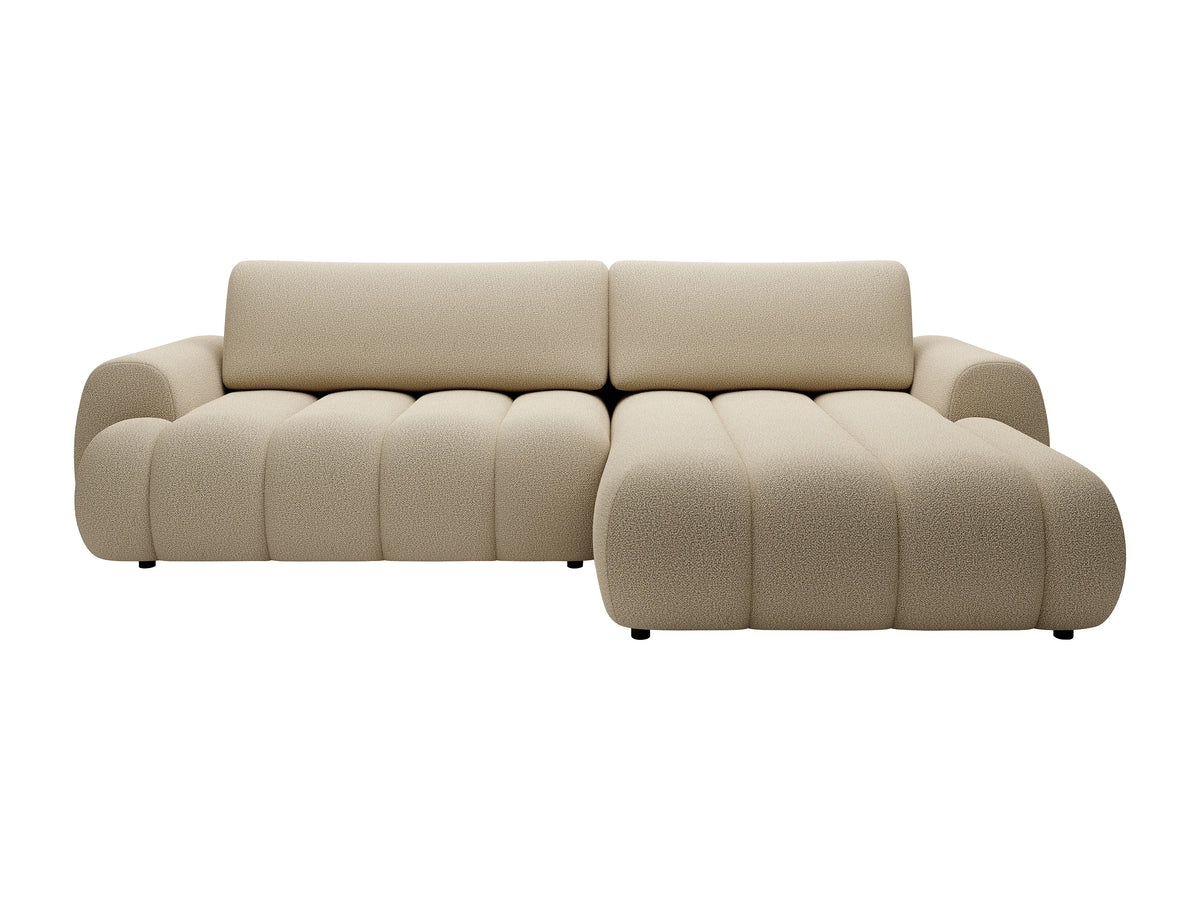 Canapé nuage d'angle droit convertible beige - FRIDORA
