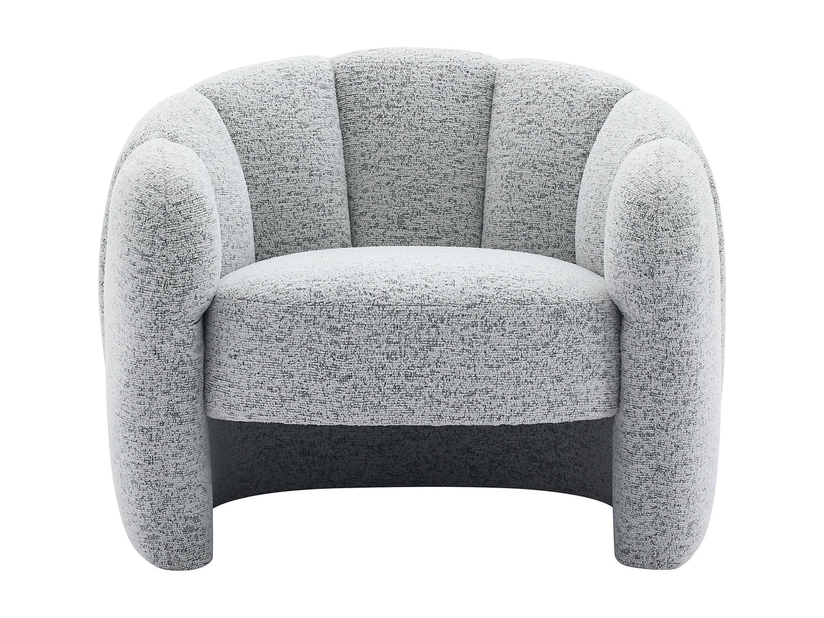 Fauteuil nuage coquillage en tissu chenille gris - DELIPO