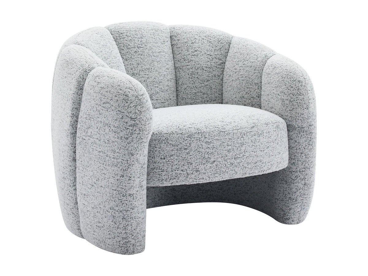 Fauteuil nuage coquillage en tissu chenille gris - DELIPO
