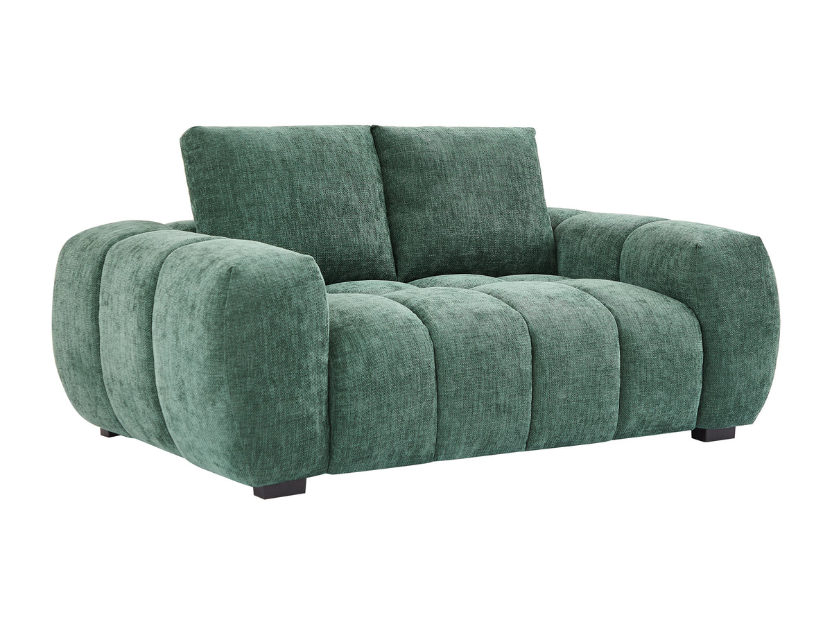 Canapé nuage 2 places en tissu texturé vert - BERENIA