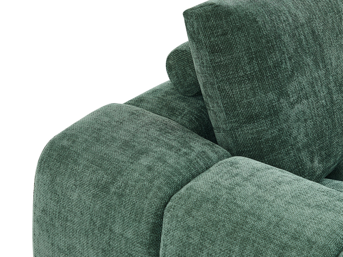 Canapé nuage 2 places en tissu texturé vert - BERENIA