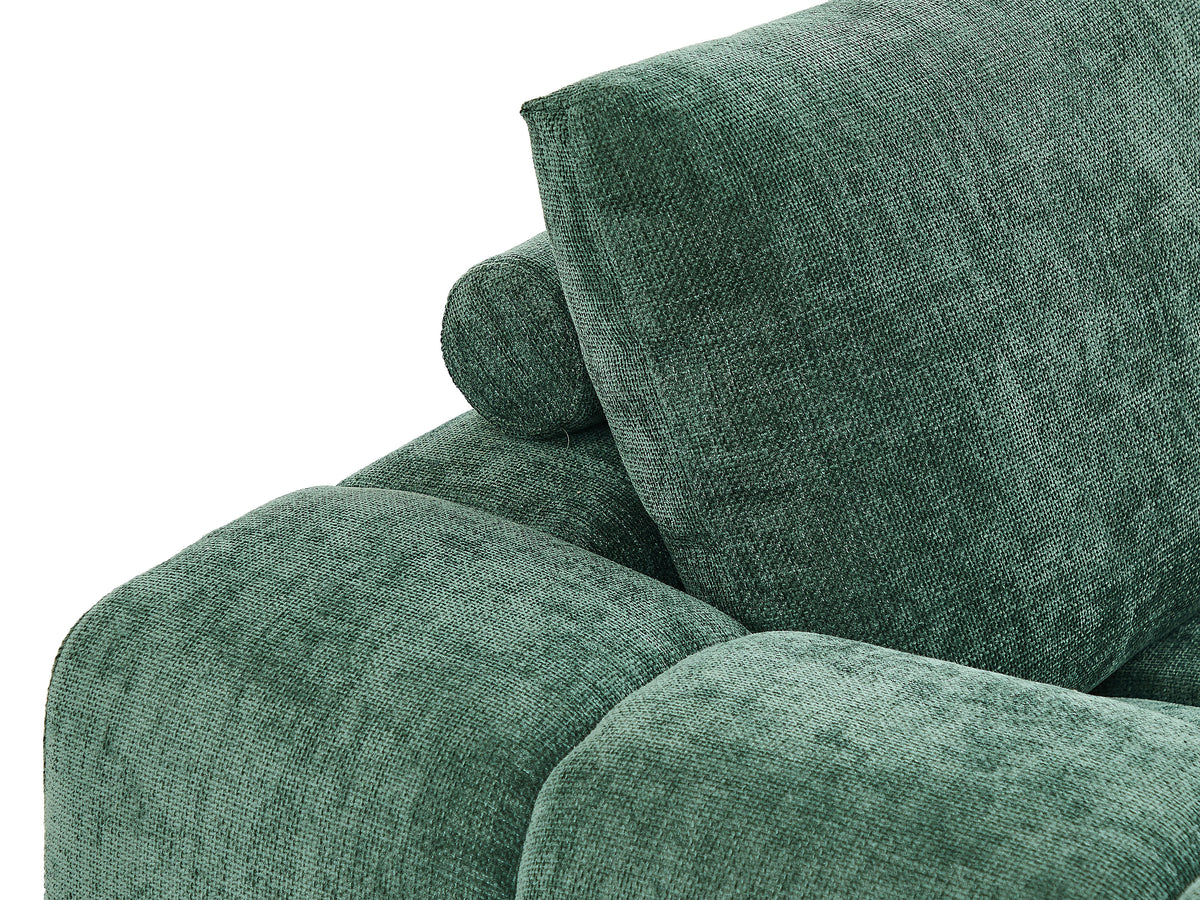 Canapé nuage 3 places en tissu texturé vert - BERENIA
