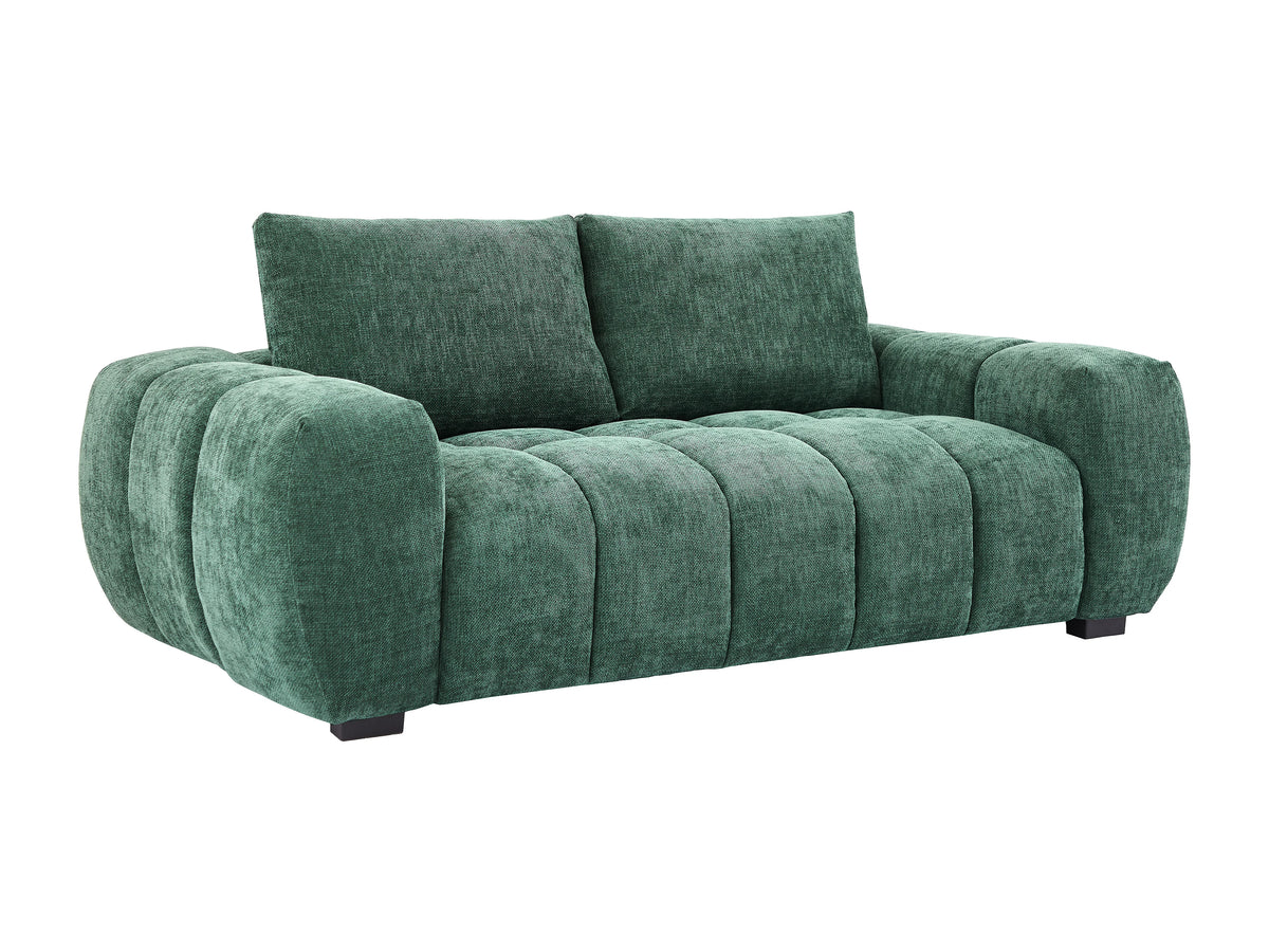 Canapé nuage 3 places en tissu texturé vert - BERENIA