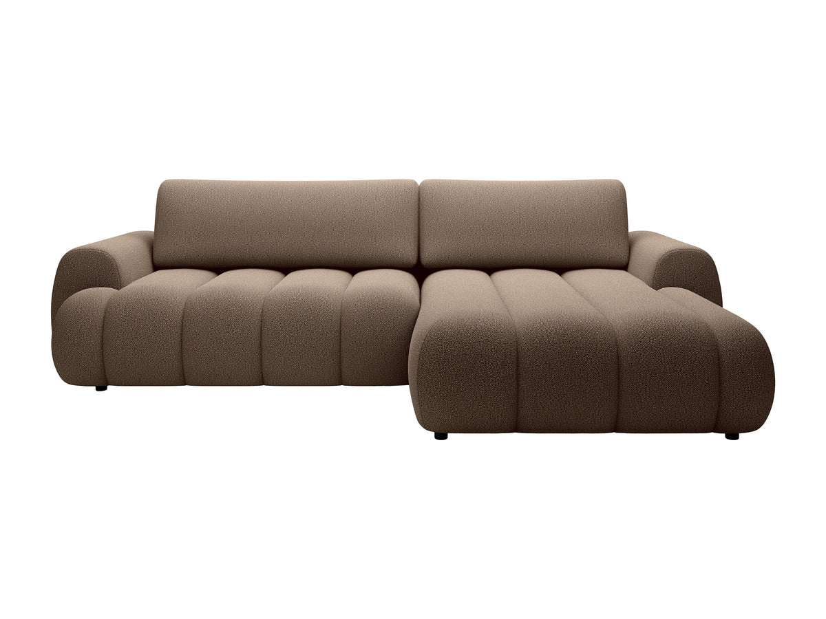 Canapé nuage d'angle droit convertible en tissu taupe - FRIDORA