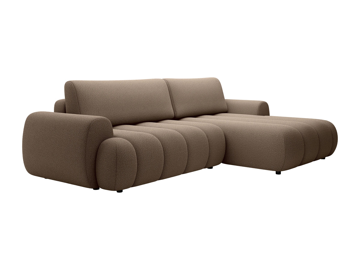 Canapé nuage d'angle droit convertible en tissu taupe - FRIDORA