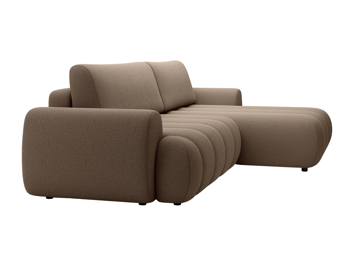Canapé nuage d'angle droit convertible en tissu taupe - FRIDORA